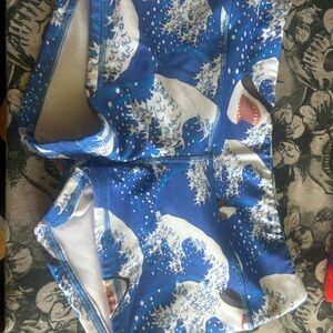 Fleo Blue Wave Shark Print Shorts